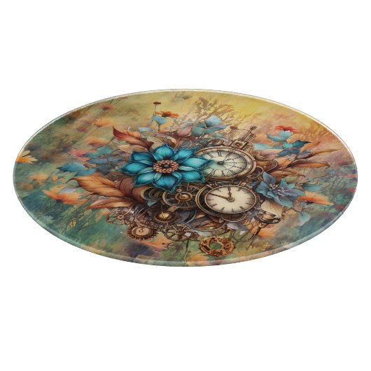 Steampunk Floral Snijplank (Hoek)