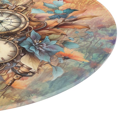 Steampunk Floral Snijplank (Hoek)