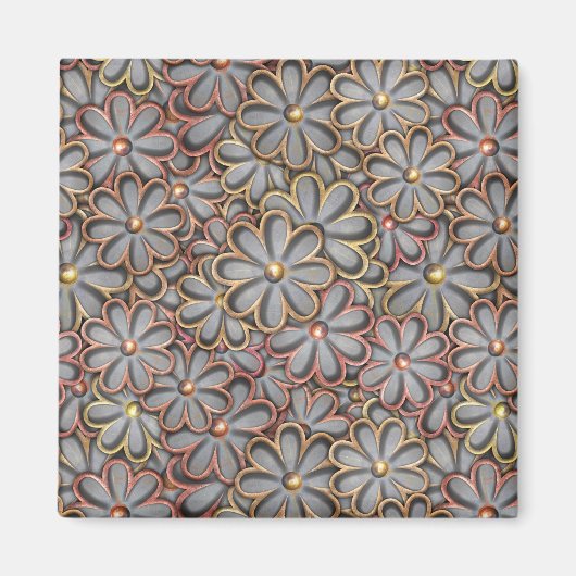 Steampunk Flower Power Magneet (Voorkant)