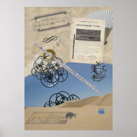 Steampunk Flute Fantasy Poster (Voorkant)