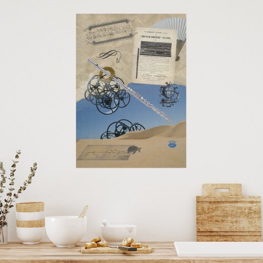Steampunk Flute Fantasy Poster (Keuken)