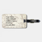 Steampunk Flying Boat op Zodiac Kaart met Initiale Bagagelabel (Achterkant horizontaal)