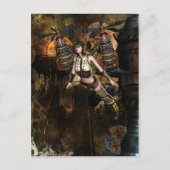 Steampunk Flying Girl briefkaart (Voorkant)