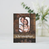Steampunk foto achtergrond briefkaart (Staand voorkant)