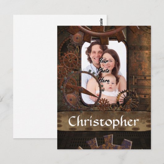 Steampunk foto achtergrond briefkaart (Voorkant / Achterkant)