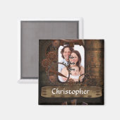 Steampunk foto achtergrond magneet (Voorkant / Achterkant)