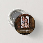 Steampunk foto achtergrond ronde button 3,2 cm (Voorkant /achterkant)
