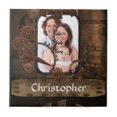 Steampunk foto achtergrond tegeltje (Voorkant)