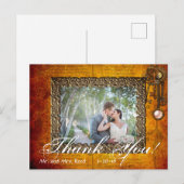 Steampunk foto Dank u bruiloft Briefkaart (Voorkant / Achterkant)
