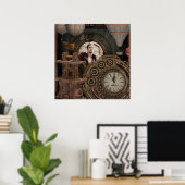 Steampunk Foto Lijst Industrial Clock Machines Poster (Thuiskantoor)