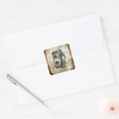 steampunk fotograaf fotografie Camera Vierkante Sticker (Envelop)