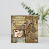 Steampunk Fotouitnodiging Kaart (Staand voorkant)