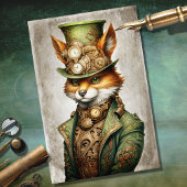 Steampunk Fox 3 Portret Decoupage Papier