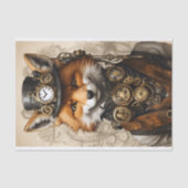  Steampunk Fox Illustratie Tissuepapier (Voorkant)