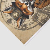  Steampunk Fox in een jas Tissuepapier (Detail)