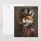 Steampunk Fox met een bril Briefkaart (Voorkant / Achterkant)