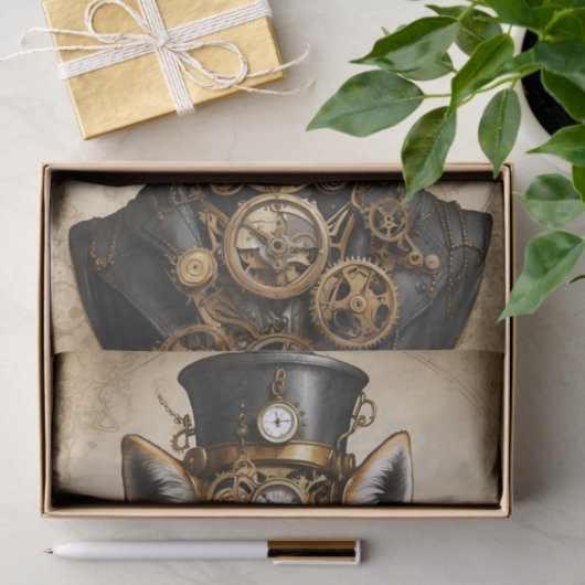 Steampunk Fox Portrait Tissuepapier (Geschenk)