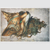 Steampunk Fox Portret Decoupage Papier (Voorkant)