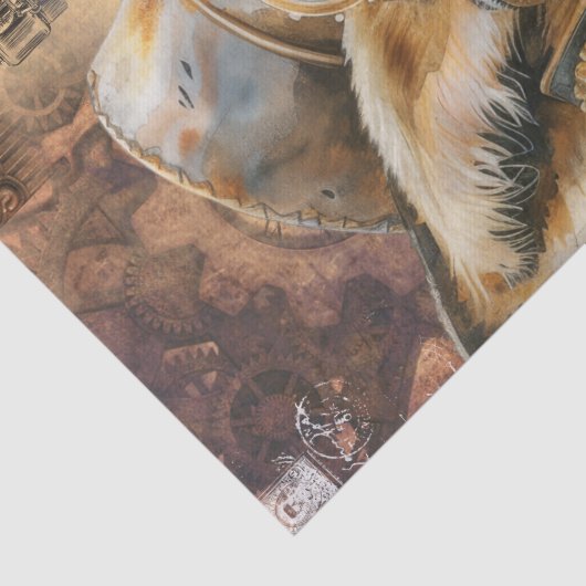 Steampunk Fox Tissuepapier (Detail)