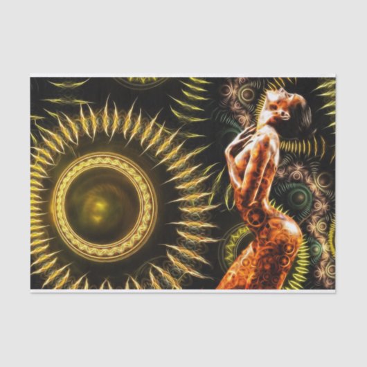 Steampunk Fractal Fantasy Beauful Woman Tissuepapier (Voorkant)