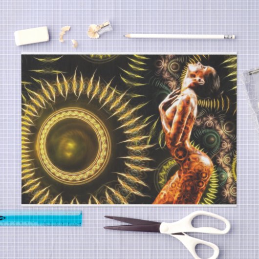 Steampunk Fractal Fantasy Beauful Woman Tissuepapier (Craft)