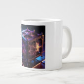 Steampunk Fractal Reflective Music Box Grote Koffiekop (Voorkant rechts)