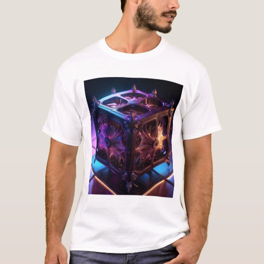 Steampunk Fractal Reflective Music Box T-shirt (Voorkant)