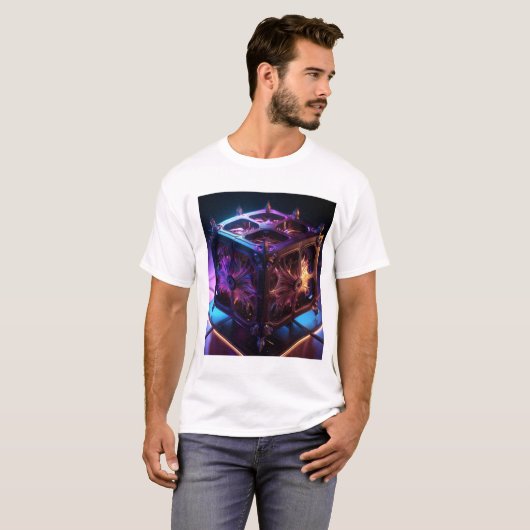 Steampunk Fractal Reflective Music Box T-shirt (Voorkant volledig)