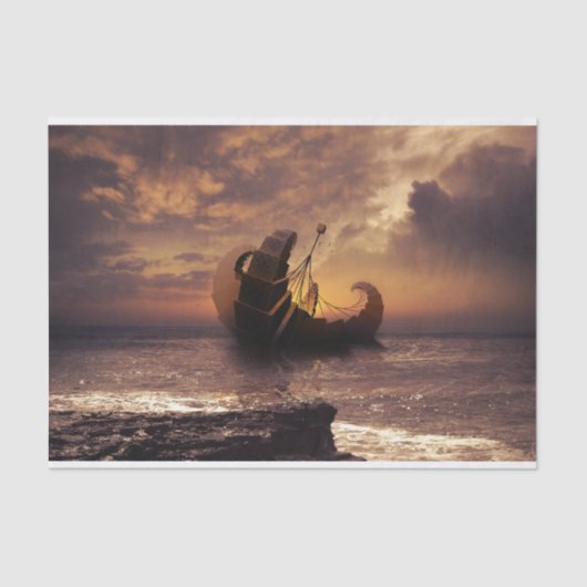 Steampunk Fractalscape, een schip voor alle bestem Tissuepapier (Voorkant)