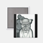 Steampunk Franse Bulldog magneet (Voorkant / Achterkant)