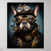 STEAMPUNK FRANSE BULLDOG POSTER (Voorkant)