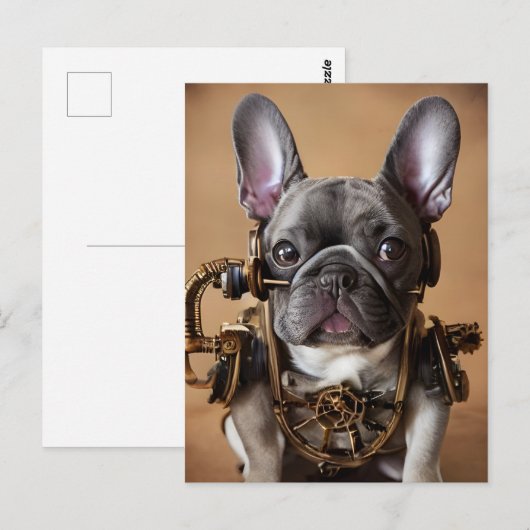 Steampunk French Bulldog Briefkaart (Voorkant / Achterkant)