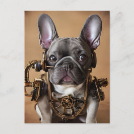 Steampunk French Bulldog Briefkaart