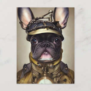 Steampunk French Bulldog Briefkaart