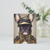 Steampunk French Bulldog Briefkaart (Staand voorkant)