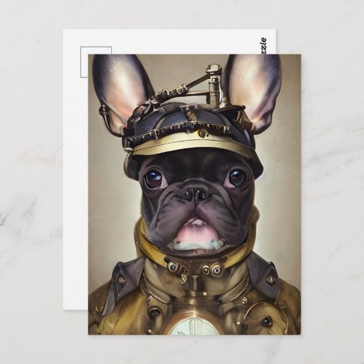 Steampunk French Bulldog Briefkaart (Voorkant / Achterkant)