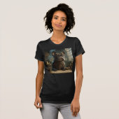 Steampunk Frenchie (Editie 1) - Slim fit damesmode T-shirt (Voorkant volledig)