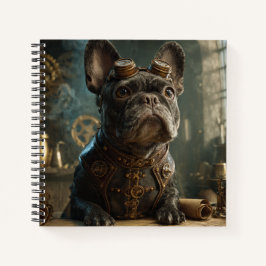 Steampunk Frenchie (Editie 1) - Spiraalschriftboek Notitieboek