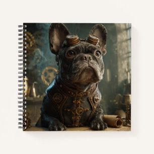 Steampunk Frenchie (Editie 1) - Spiraalschriftboek Notitieboek