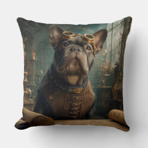 Steampunk Frenchie (Editie 2) - 50 cm x 50 cm Kussen