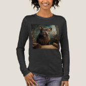 Steampunk Frenchie (Edition 2) - Long Sleeve Tri-Blend Shirt (Voorkant)