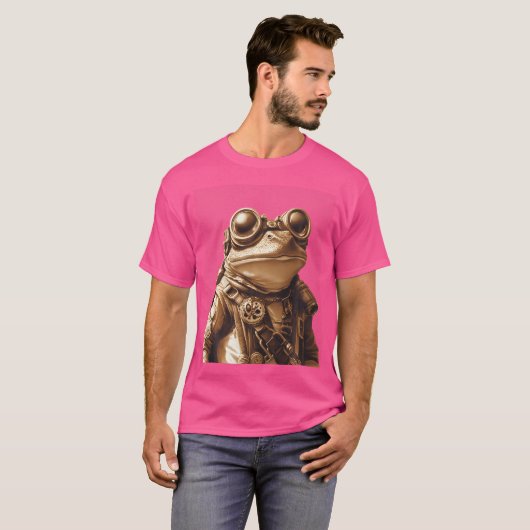 Steampunk Frog Fantasy Art T-shirt (Voorkant volledig)
