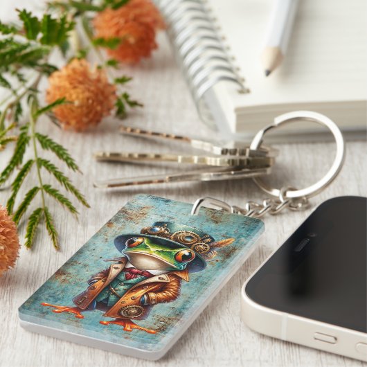 Steampunk Frog Sleutelhanger (Voorkant Rechts)