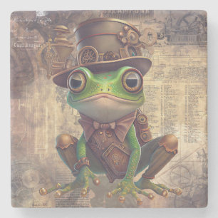Steampunk Frog Stenen Onderzetter