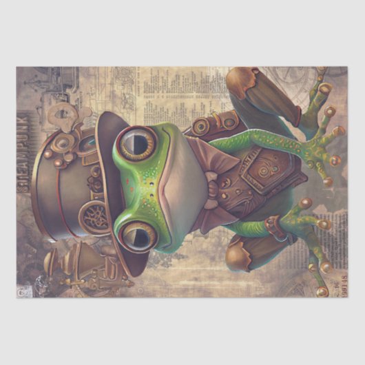 Steampunk Frog Tissuepapier (Voorkant)
