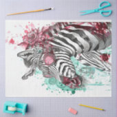 Steampunk Fun Zwart Roze Zebra Decoupage Tissuepapier (Craft)