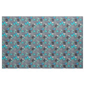 Steampunk Funky Gothic Grey en Blue Patterned Stof (Fat Quarter)