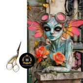 Steampunk Gargoyle Floral Decoupage Tissuepapier