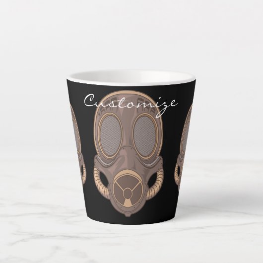 Steampunk Gas Mask Thunder_Cove Latte Mok (Voorkant)