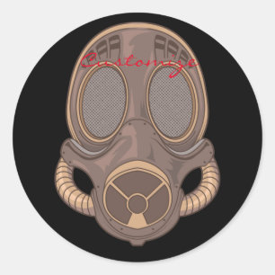 Steampunk Gas Mask Thunder_Cove Ronde Sticker